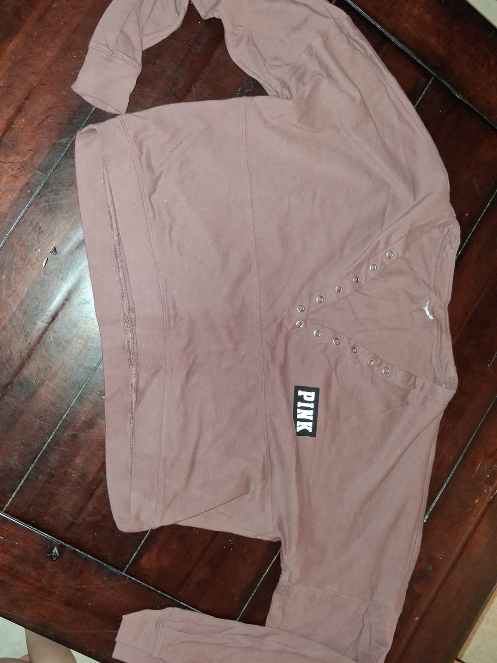 PINK Victoria's Secret Mauve V-Neck Henley Sweater